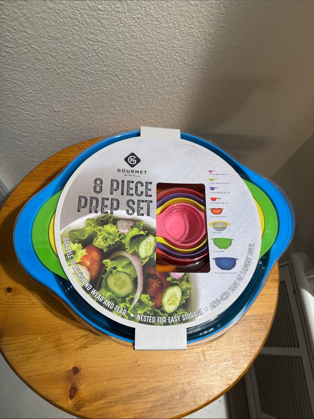 Gourmet Kitchens 8-Piece Prep Bowl Set NWT